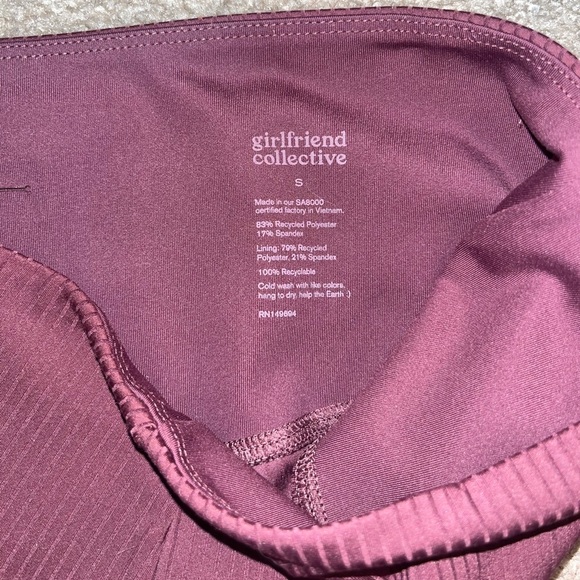 Girlfriend Collective GC Ribbed Leggings in Goji/Purple, Small - Picture 2 of 2